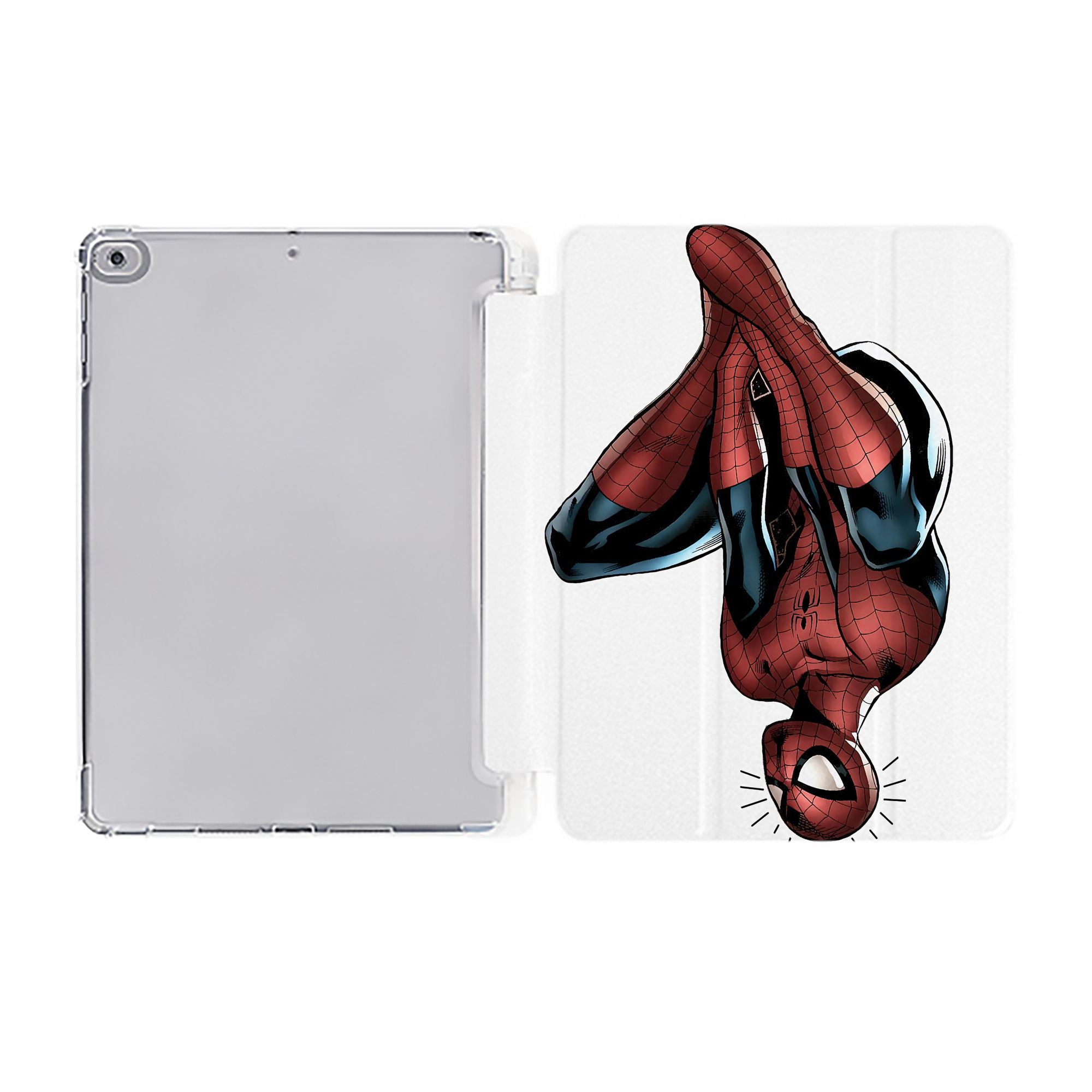 （画像用） Spider Man スパイダーマン IPad ケース ペン収納付き 三つ折りスタンド PUレザー×シリコン 対応機種9.5/10.5/10.9インチ